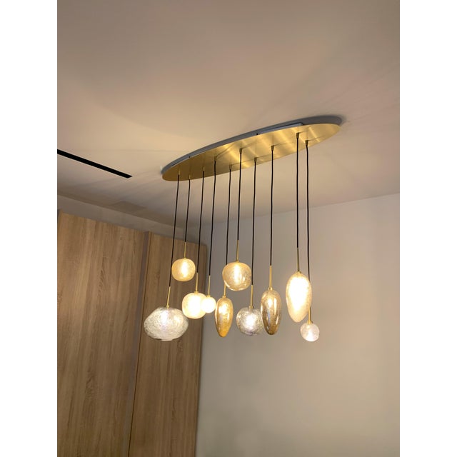 Dark Valleys Mouth-Blown Glass Pendant Light by Riviera Light For Sale - Image 4 of 6