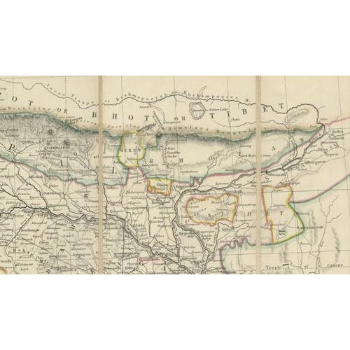 Johnstons Travelling Map of India on Linen in Original Cloth, 1857 For Sale - Image 9 of 14