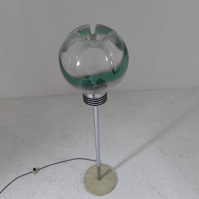 Floor Lamp with Marble Base and Murano Glass, 1950s For Sale - Image 3 of 12