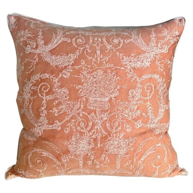 Pair of Venezianina Patterned Fortuny Textile Pillows For Sale - Image 9 of 9
