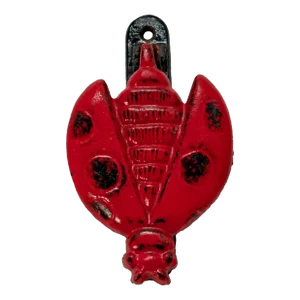 Hard to Find Large Size Vintage 1930s Cast Iron Ladybug Door Knocker With Nice Original Paint