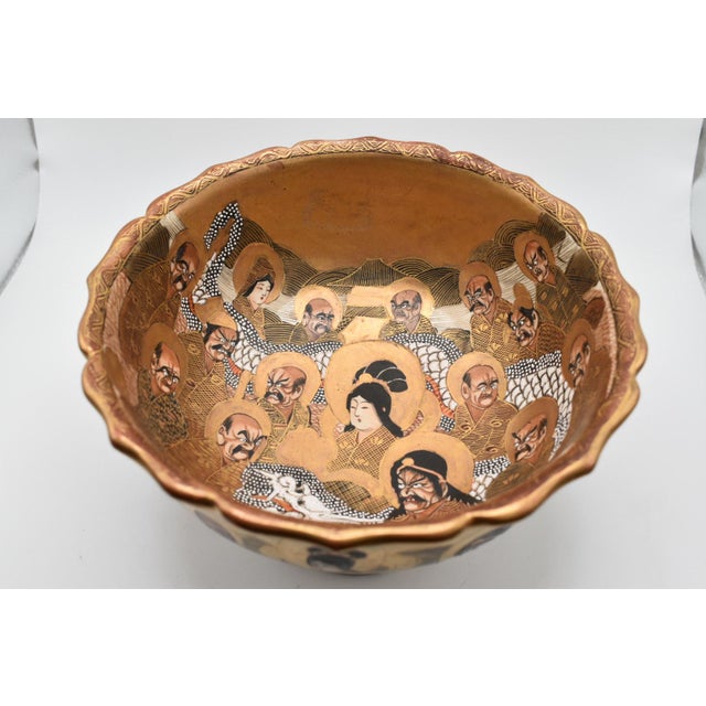 Japanese Japanese Meiji Pedestal Satsuma Bowl For Sale - Image 3 of 13