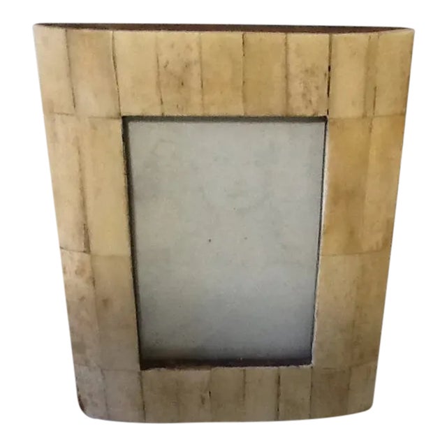Late 20th Century Inlaid Bone Photo Frame | Chairish