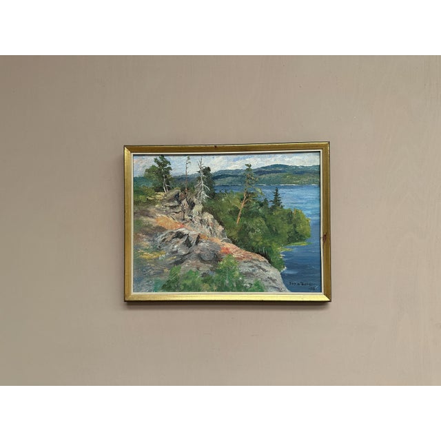 Sonia Yander, Landscape, 1983, Oil Painting on Canvas, Framed For Sale - Image 17 of 18