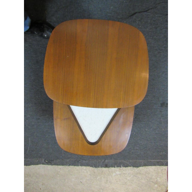 Mid 20th Century Vintage Formica & Walnut Step Tables - 2 Pieces For Sale - Image 11 of 12