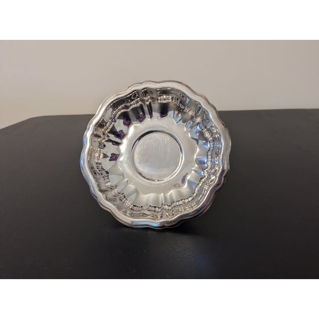 Metal Vintage Oneida 5.75" Footed Serving Bowl For Sale - Image 7 of 7