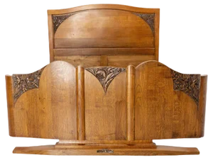 Mid-Century French Oak Bed, 1960s