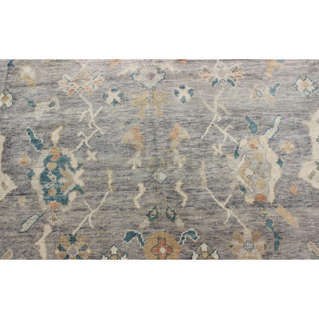 2000 - 2009 Tribal Design Turkish Oushak Rug by Keivan Woven Arts 10'3 X 14'3 For Sale - Image 5 of 10