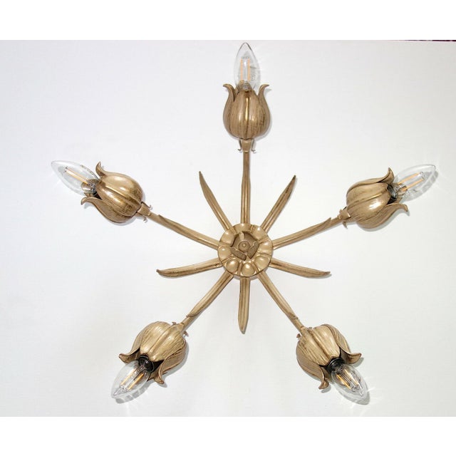 Mid-Century Modern Brass Tulip Ceiling Lamp from Koch & Sons, 1960s For Sale - Image 3 of 9