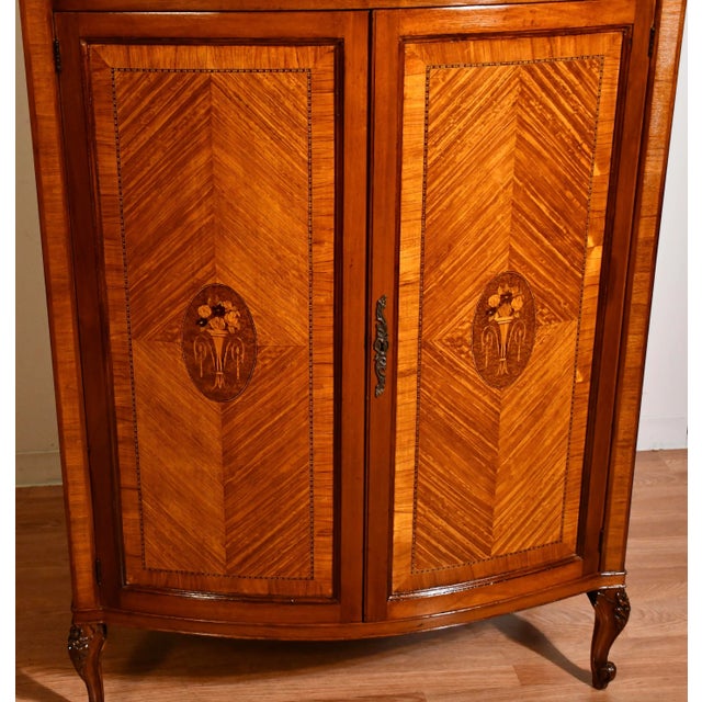 1900 - 1909 1900s Antique French Louis XV Satinwood Inlaid & Marble Top Wardrobe / Dresser For Sale - Image 5 of 13