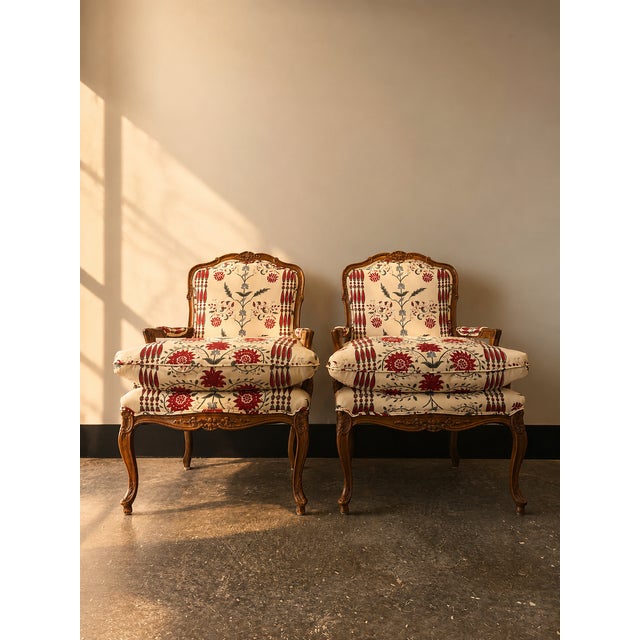 Mid 20th Century Pierre Frey Les Colonnes Louis XV Chair For Sale - Image 4 of 4