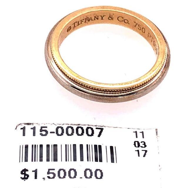 Art Deco Platinum Gold Tiffany & Co. Band or Wedding Ring, Size 5.5. For Sale - Image 3 of 9