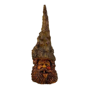 Vintage Folk Art Carved Wood Spirit Old Man Gnome Face Sculpture