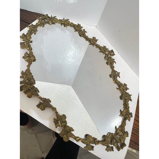 1960s French Vintage Gilt Bronze Mirrored Vanity Tray or Plateau. For Sale - Image 5 of 10