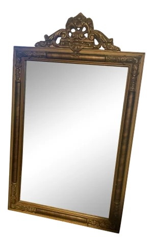 Antique Italian Hand-Carved Wood Mirror