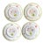 Set of 4 Longchamp France Hand-Painted Floral Bread Plates, French Faience, Peint À La Main For Sale