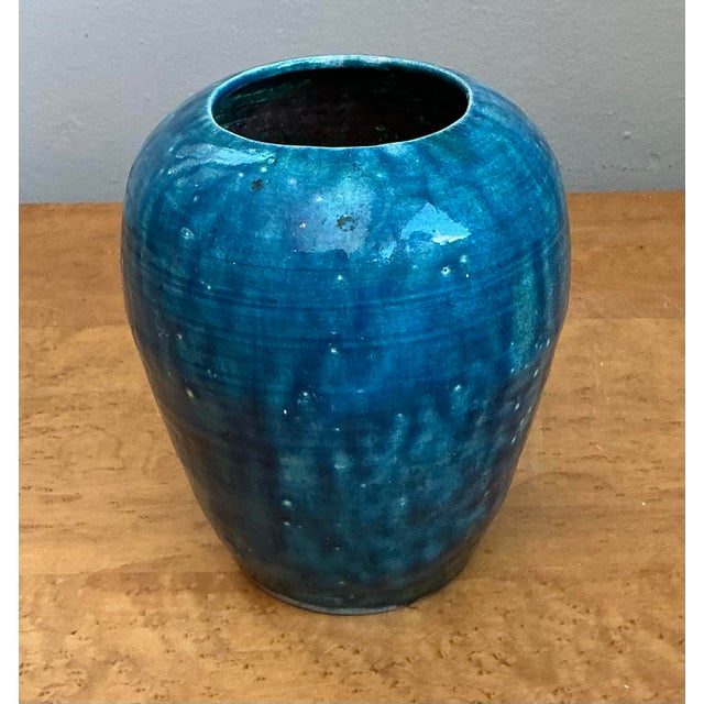 Ceramic Vintage Glazed Ceramic Vase For Sale - Image 7 of 12