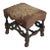Late 19th Century Antique English Carved Oak Footstool Bench With Floral Tapestry Seat For Sale