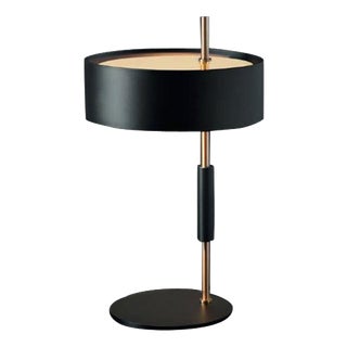 Satin Gold and Black Table Lamp by Ostuni e Forti for Oluce For Sale