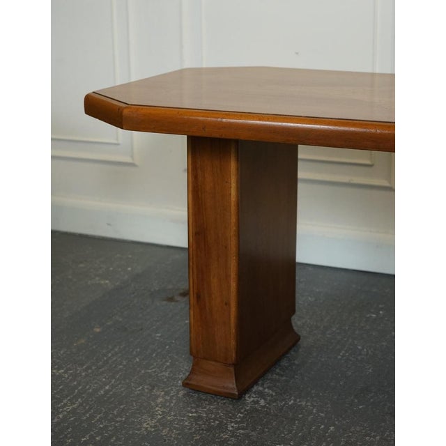 Wood Vintage Art Deco Walnut Dining Table For Sale - Image 7 of 15