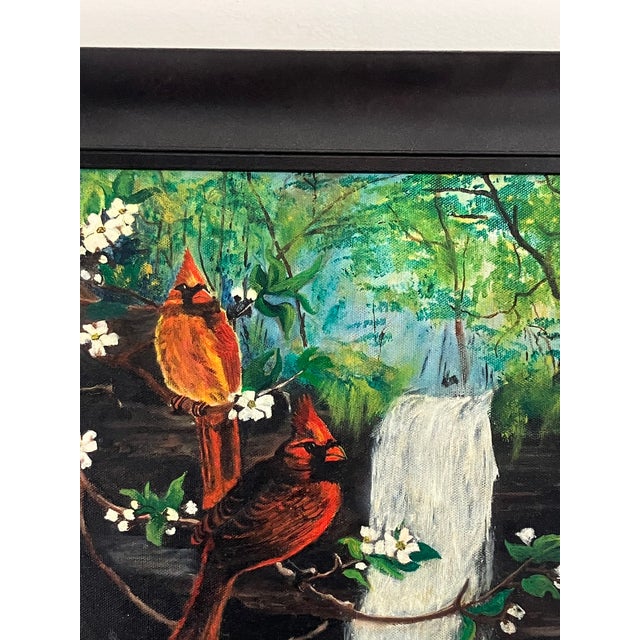 Late 20th Century Vintage Cardinal Landscape Painting by Lou Kelley For Sale - Image 5 of 11