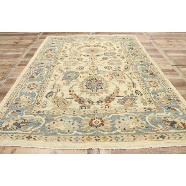 Textile Persian Sultanabad Rug - 06'10 X 09'00 For Sale - Image 7 of 10