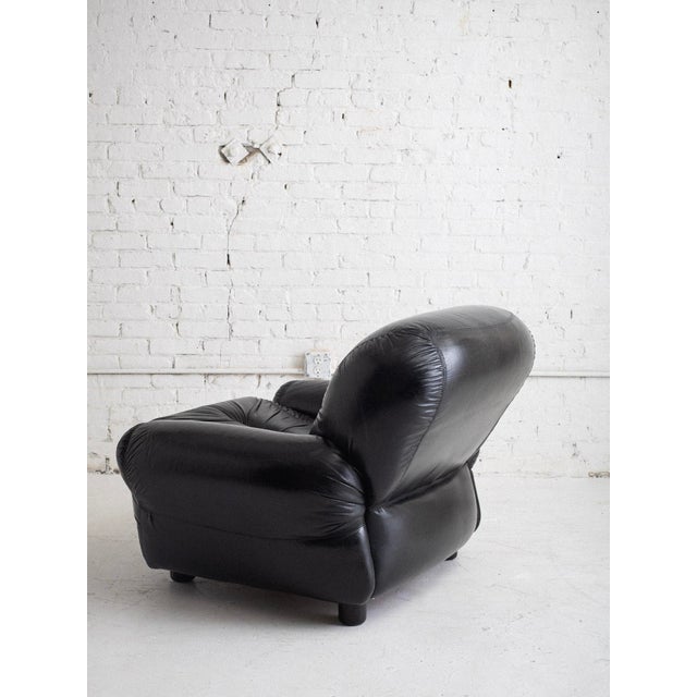 Animal Skin Space Age Overstuffed Leather Lounge Chair For Sale - Image 7 of 13