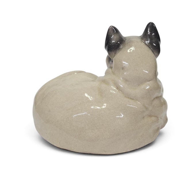 Ceramic Italian Hand-Glazed Terracotta Siamese Cat Figurine, 9.5", C. 1965–1975 For Sale - Image 7 of 11