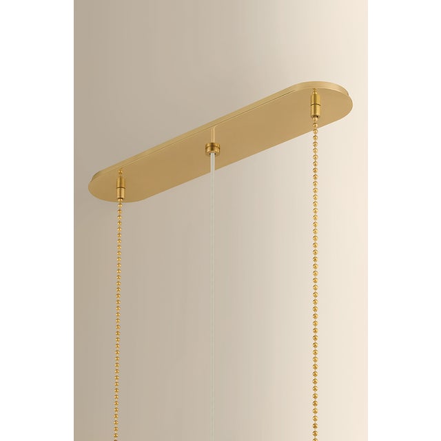 Hudson Valley Lighting Valeria 48.75 in. 3 Light Linear in Aged Brass Finish For Sale In New York - Image 6 of 7