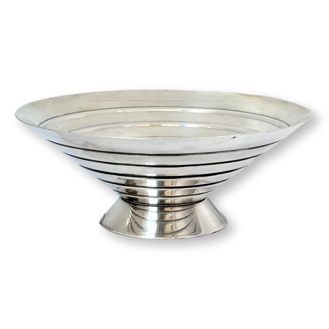 Art Deco Art Deco Silver-Plate Centerpiece Bowl For Sale - Image 3 of 5