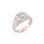 Art Deco 14k Solid Yellow Gold Natural Aquamarine Gemstone Ring Size 6 For Sale - Image 3 of 5