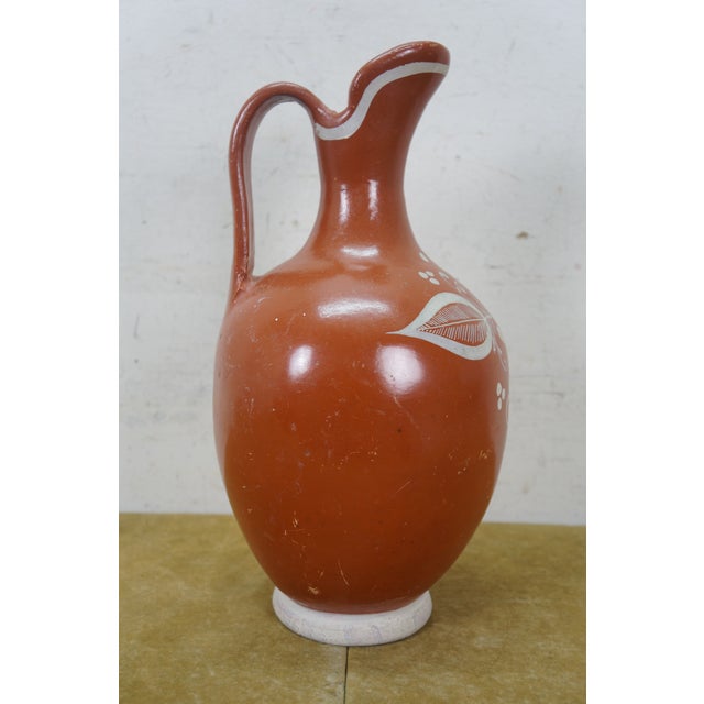 Mid 20th Century Mexican Folk Art Terracotta Pottery Pulque Agave Pitcher Water Jug 13" For Sale - Image 9 of 12