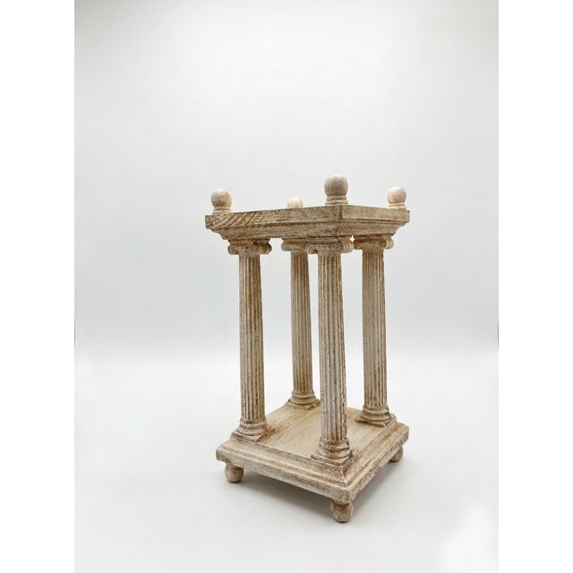 1980s Italian Neoclassical Manner Grand Tour Revival Style Carved & Painted Architectural Miniature Temple For Sale - Image 5 of 12