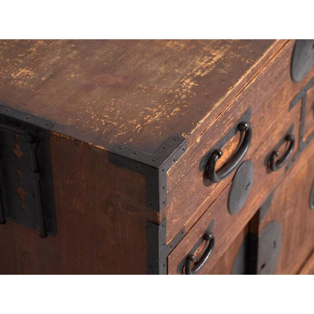 Japanese Tansu Cabinet in Wood For Sale - Image 3 of 16