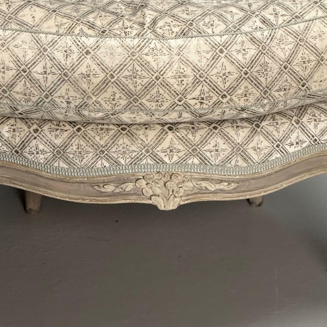 Louis XV Style, Bergère Chairs, Grey Painted Wood, Fabric, France, 1890 For Sale - Image 13 of 18
