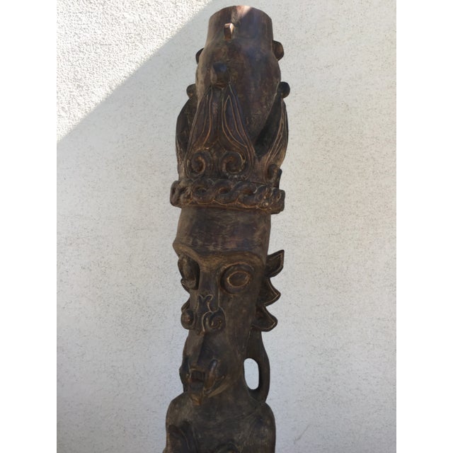 Large Malaysian Ancestral Figure Tiki For Sale - Image 4 of 11
