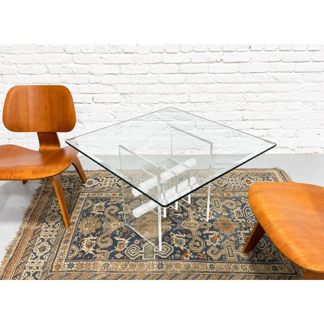 Mid Century Modern Lucite & Glass Coffee | Side Table, C. 1970s For Sale - Image 13 of 13