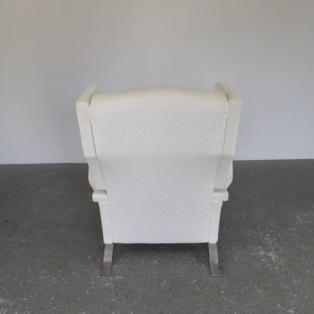 Large Vintage Lounge Chair in Fabric and Metal, 1960s For Sale - Image 10 of 15