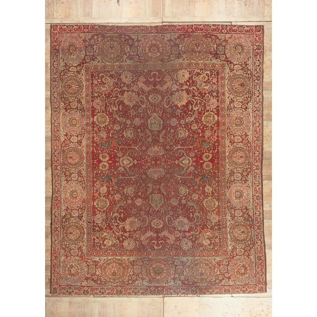 Late 19th Century Indian Agra Rug, 12'04 X 15'10 For Sale - Image 10 of 10