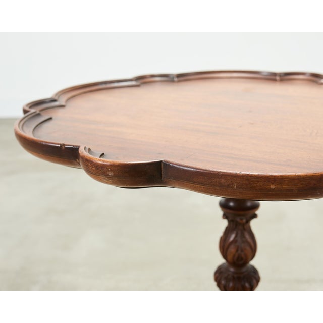 Georgian Style Carved Mahogany Pie Crust Tripod Drinks Table For Sale - Image 10 of 18
