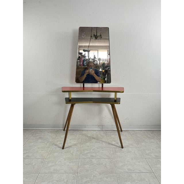 Mid-Century Console with Reclining Mirror, 1950s For Sale - Image 14 of 18