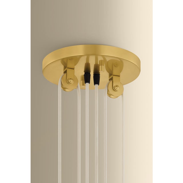 2020s Hudson Valley Lighting Emmons 30 in. 1 Light Pendant in Aged Brass and Soft White Finish For Sale - Image 5 of 11