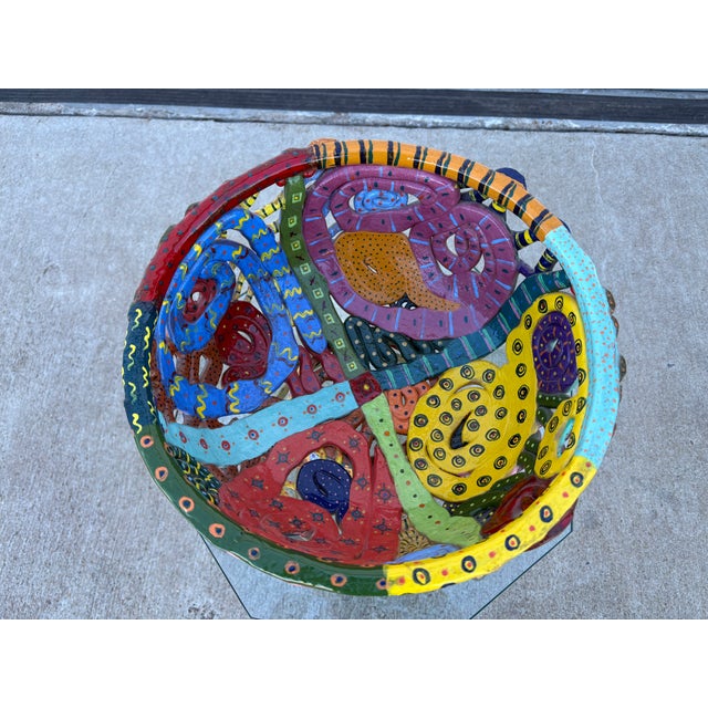 Post Modern Glazed Ceramic Bowl For Sale - Image 11 of 18