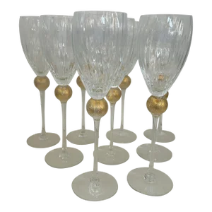 Set of 9 Claret Large Wine Glasses by Union Street Glass Manhattan
