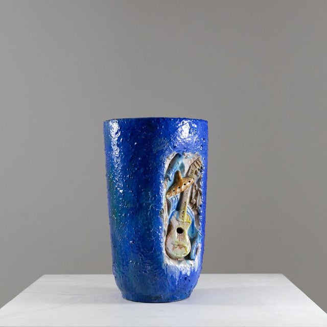 Blue Vase from A. Galati, 1980s For Sale - Image 10 of 10