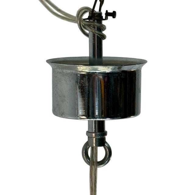 White Vintage Space Age Pendant Lamp in White Acrylic, 1970s For Sale - Image 8 of 11