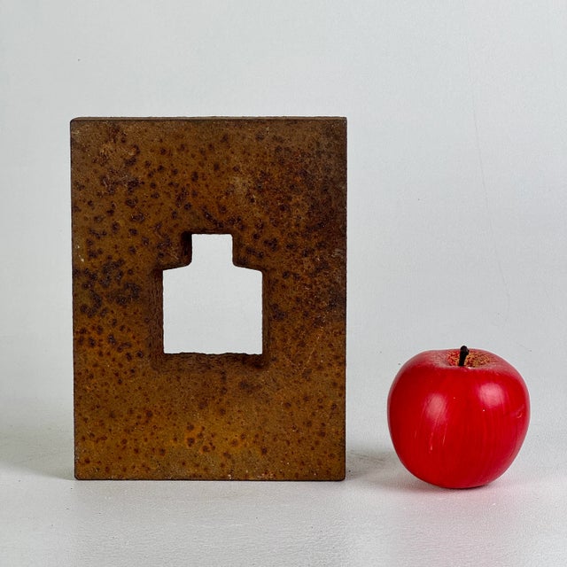 American Unique Salvaged Heavy Solid Metal Object With House/Bottle Design as Art Sculpture For Sale - Image 3 of 10