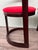 Pair of Italian-made chairs from the 1970s. The structure has a very original design in dark mahogany-stained beech. The...