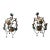 French Turquoise Green Murano Beads Rock Crystal Swags Sconces For Sale