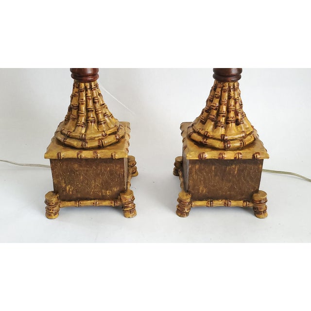 Lamp Pair Bamboo Restored For Sale - Image 10 of 13